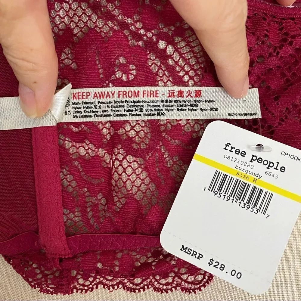 Free People Lacey Looks Bandeau Burgundy - Picture 5 of 6